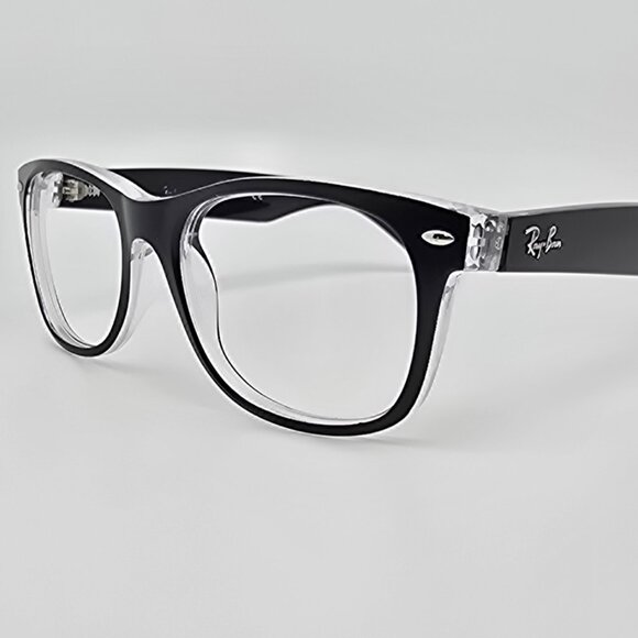 Ray-Ban RB2132 6052 Wayfarer Color Mix Matte Black on Transparent Sunglass Frame - Picture 1 of 12